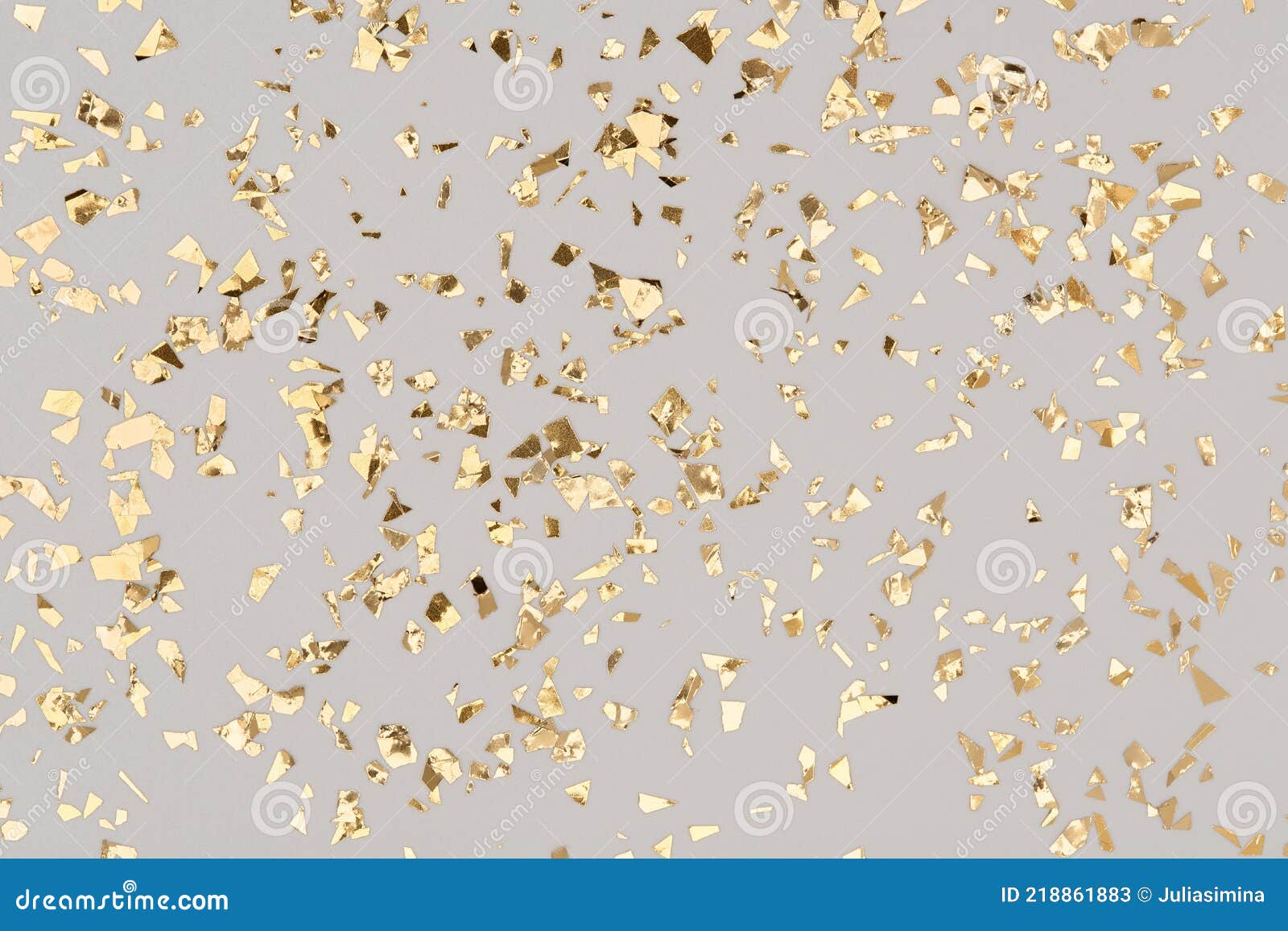 Confettis Doré Sur Fond Gris Partie or Feuille Paillettes Fond Image stock  - Image du abstrait, vacances: 218861883