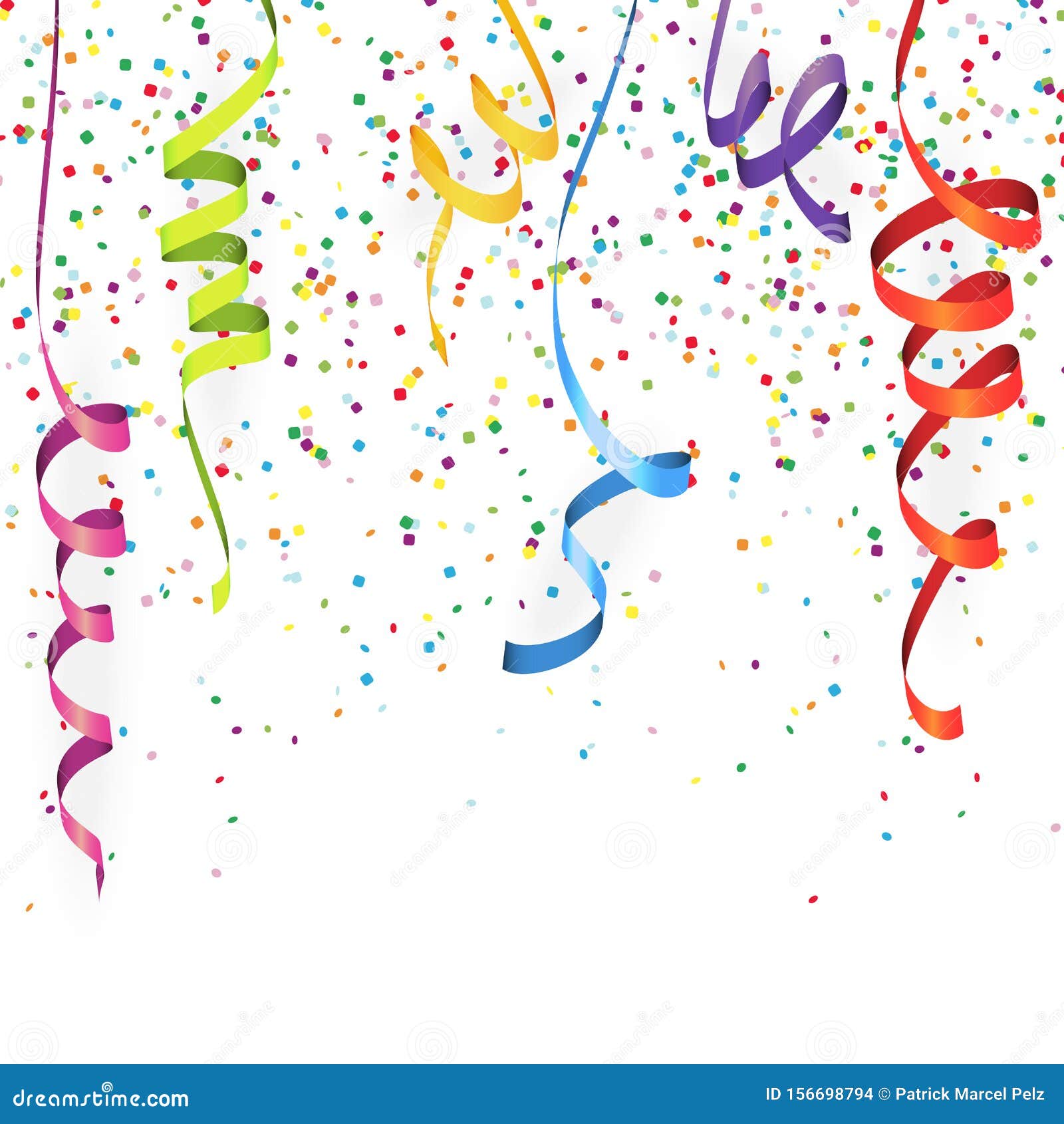 Confettis Et Serpentins Colores Illustration De Vecteur Illustration Du Dessin Mardi