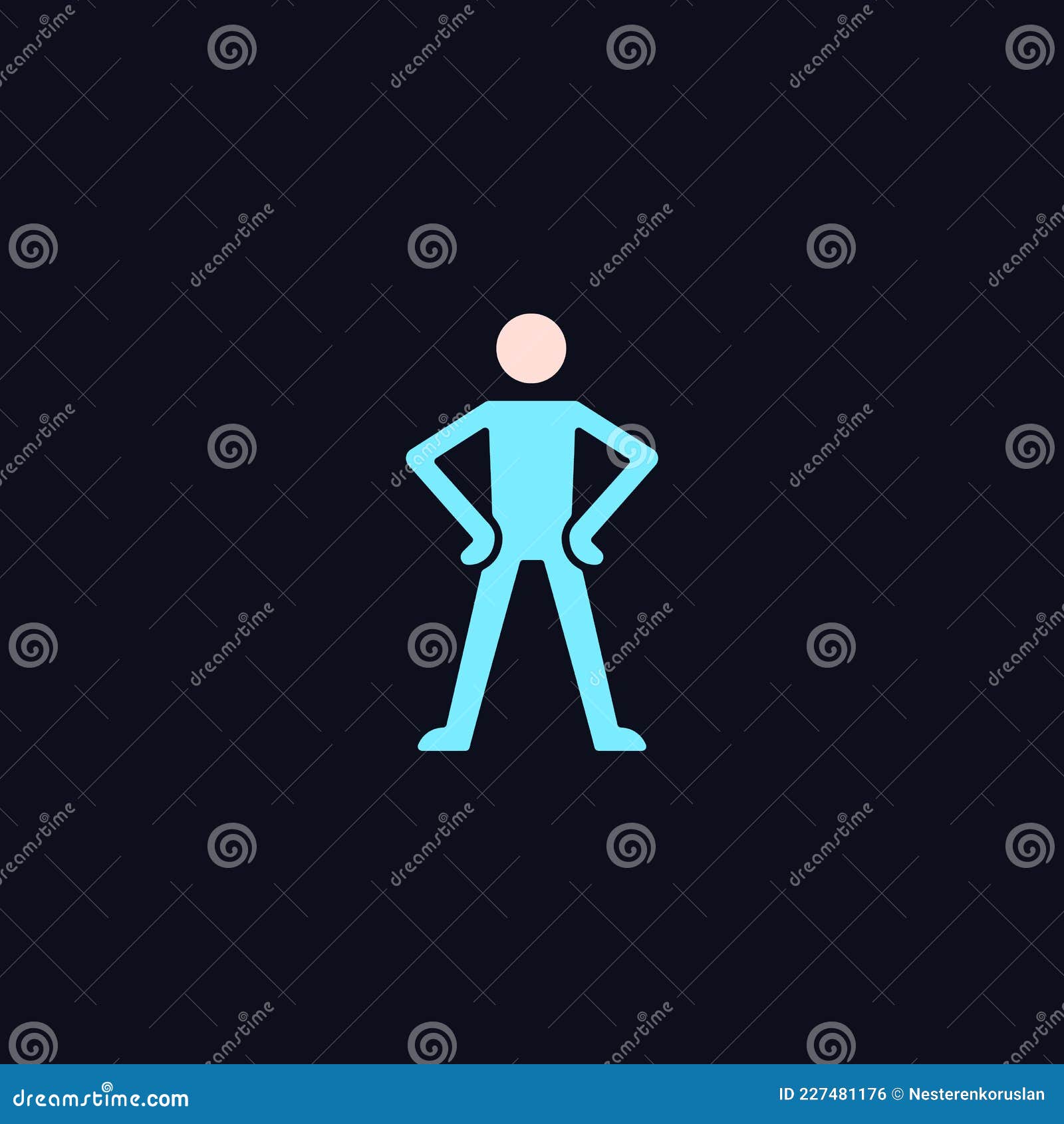 confidence body language rgb color icon for dark theme