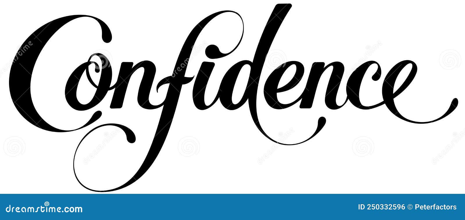 Confidence Custom Calligraphy Text Stock Vector Illustration of