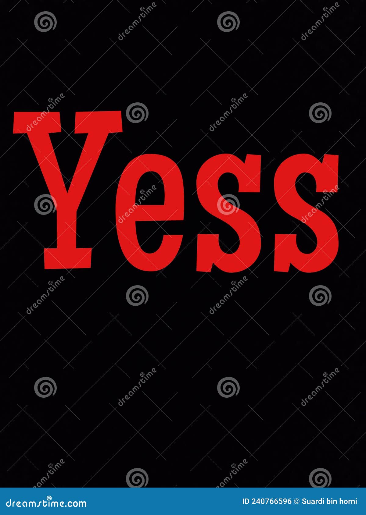 confidence expressional word "yess", red colored