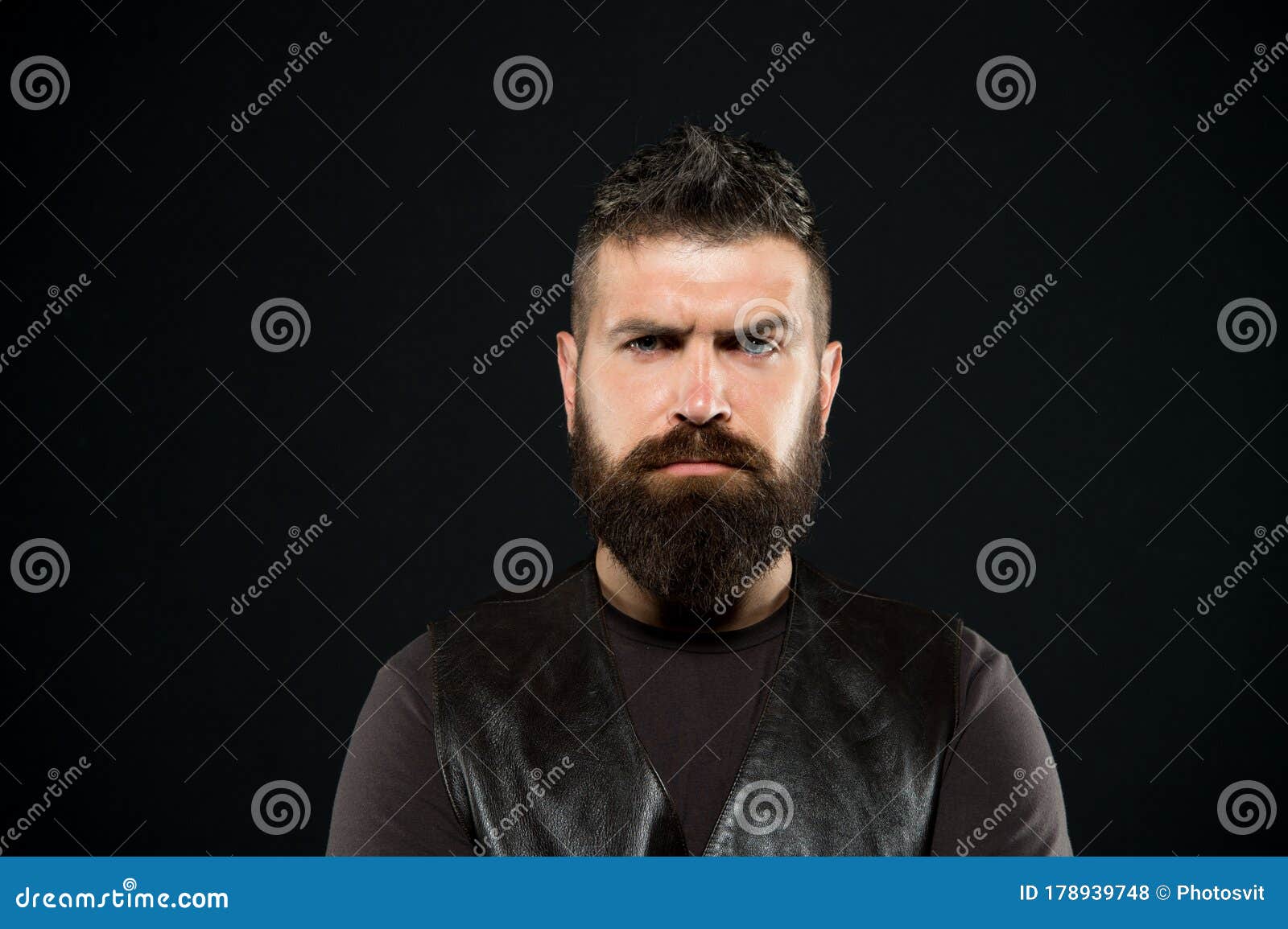 Confidence Makes Man Look His Best. Serious Man Dark Background. Bearded Man  with Hipster Hair Stock Photo - Image of barber, hairstyle: 178939748