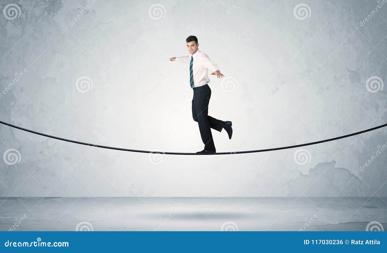 Sales Guy Balancing on Tight Rope Stock Photo - Image of male