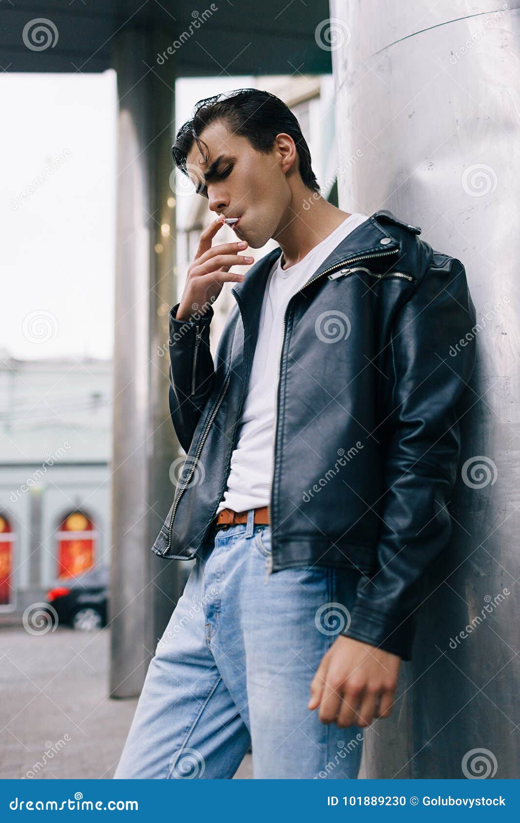Confident Fashion Bad Boy Smoking Addiction Stock Photo - Image of cool,  outdoors: 101889230