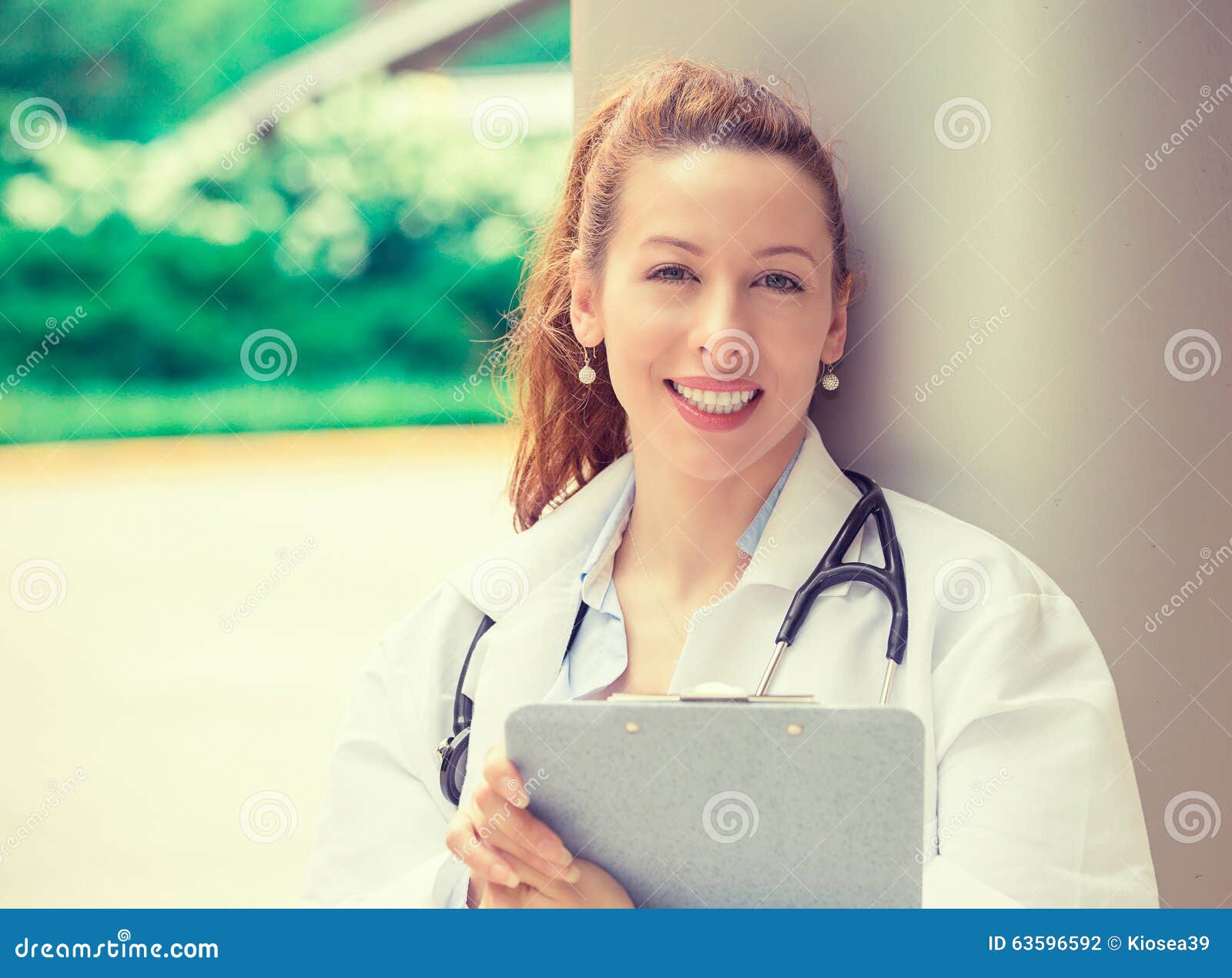 Confident Female Doctor Medical Professional Standing Outside Stock ...