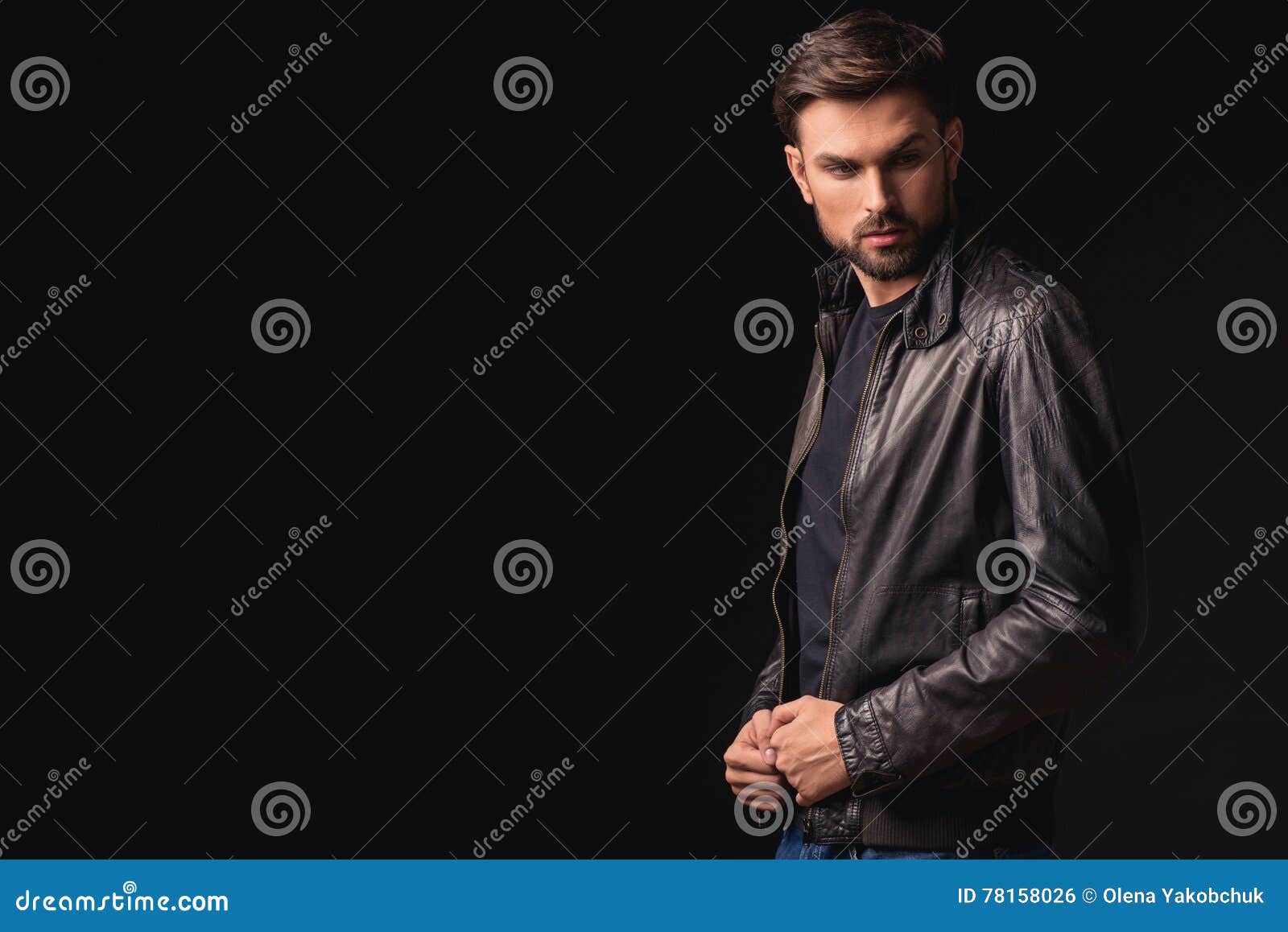 Confident Guy Thinking with Seriousness Stock Photo - Image of brunette ...