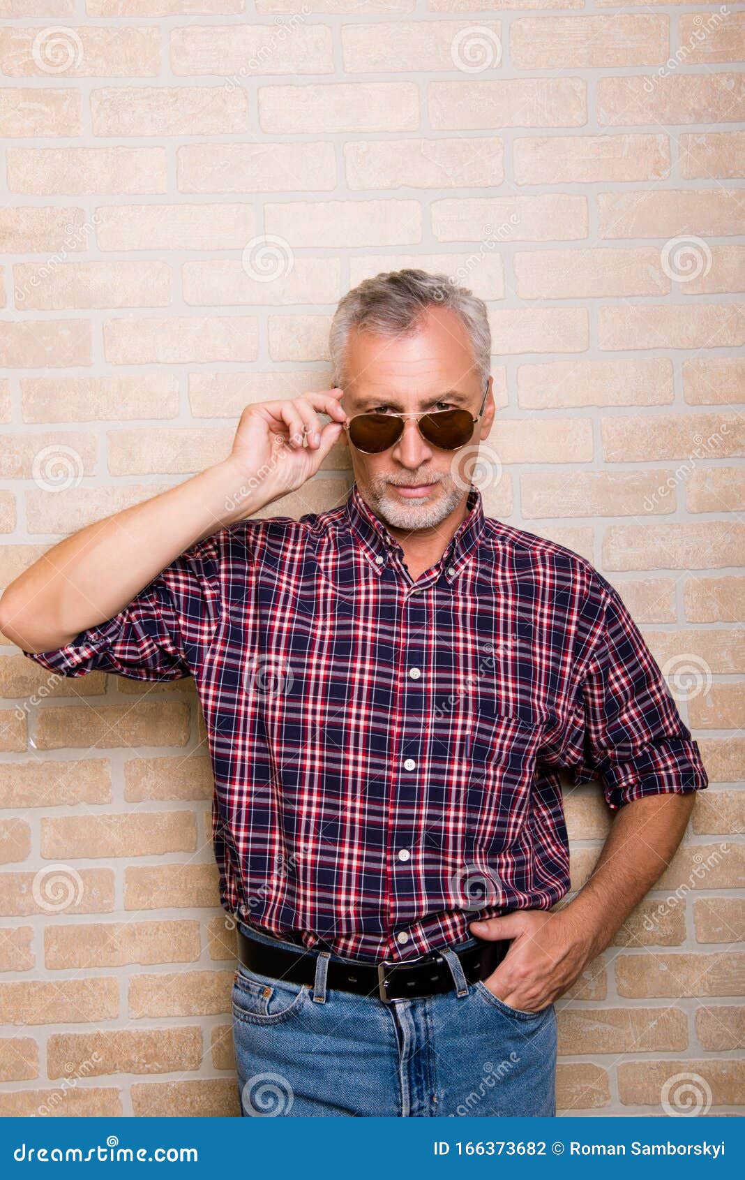 Confident Handsome Old Man Holding Sunglasses Stock Photo Image of