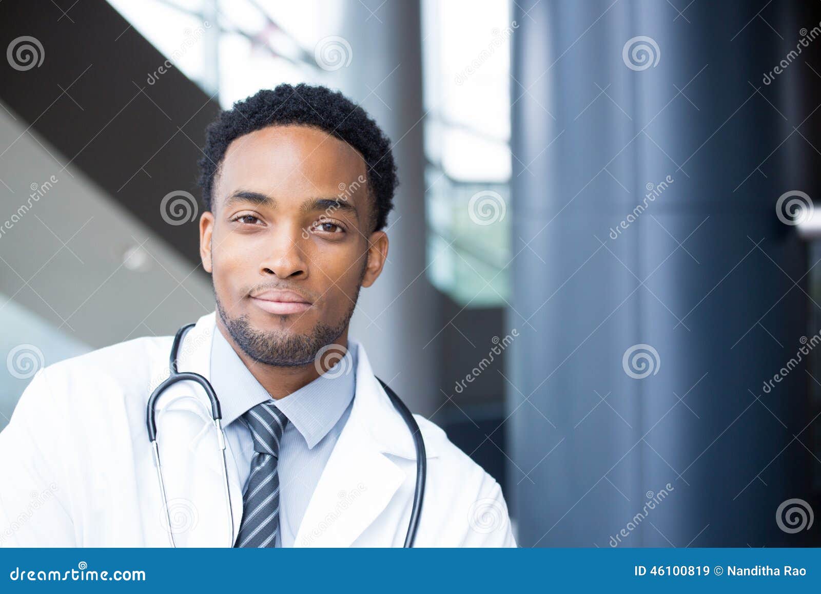 Closeup portrait of female doctor with stethoscope, bonnet and