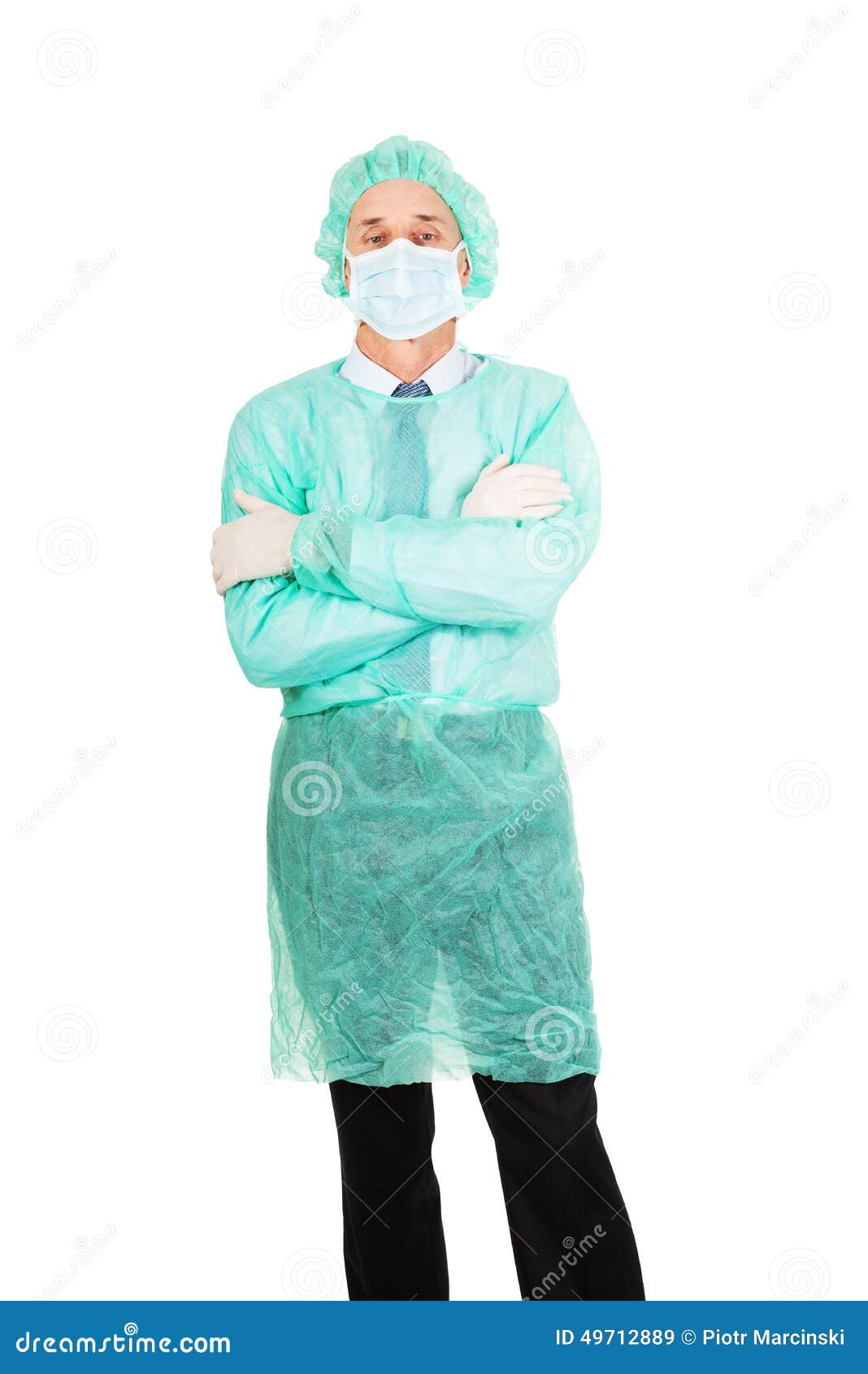 Confident Male Doctor with Protective Clothes Stock Image Image of