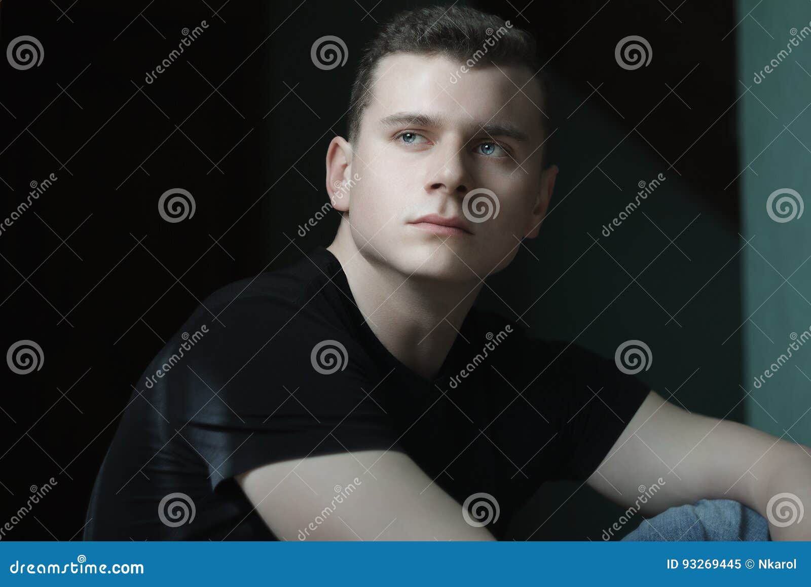 Confident Man Low-key Lighting Studio Portrait Stock Image - Image of ...