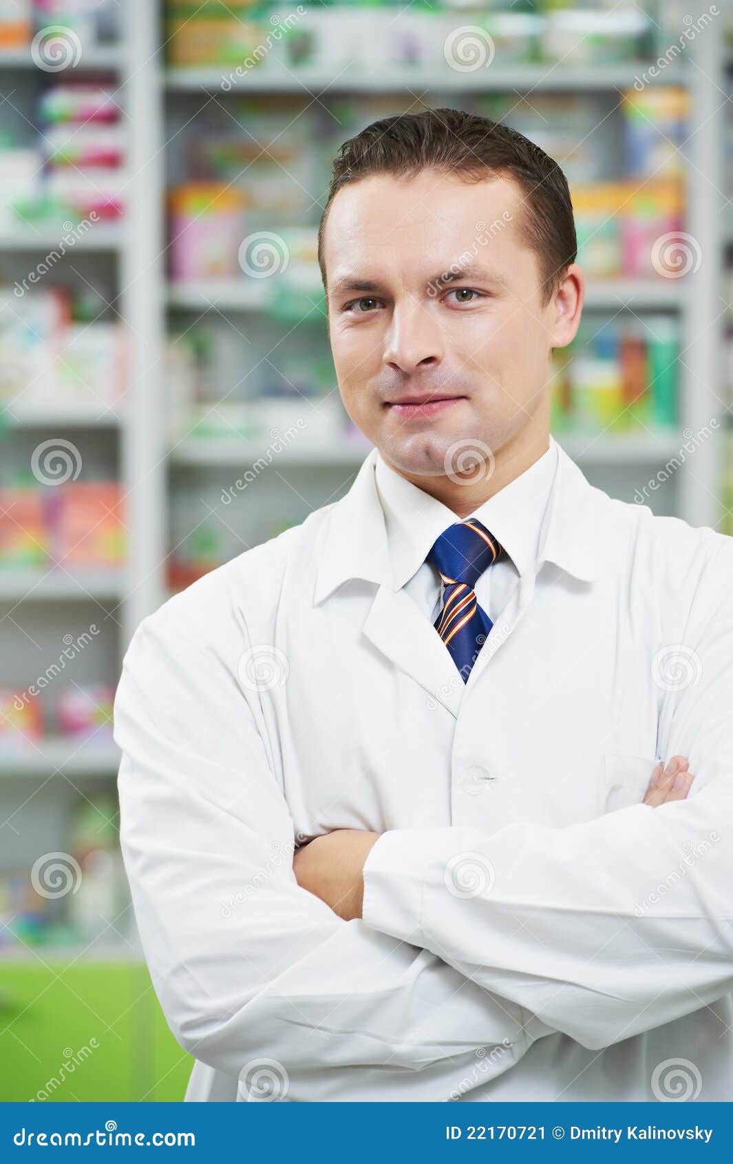 Confident Pharmacy Chemist Man in Drugstore Stock Image Image of care