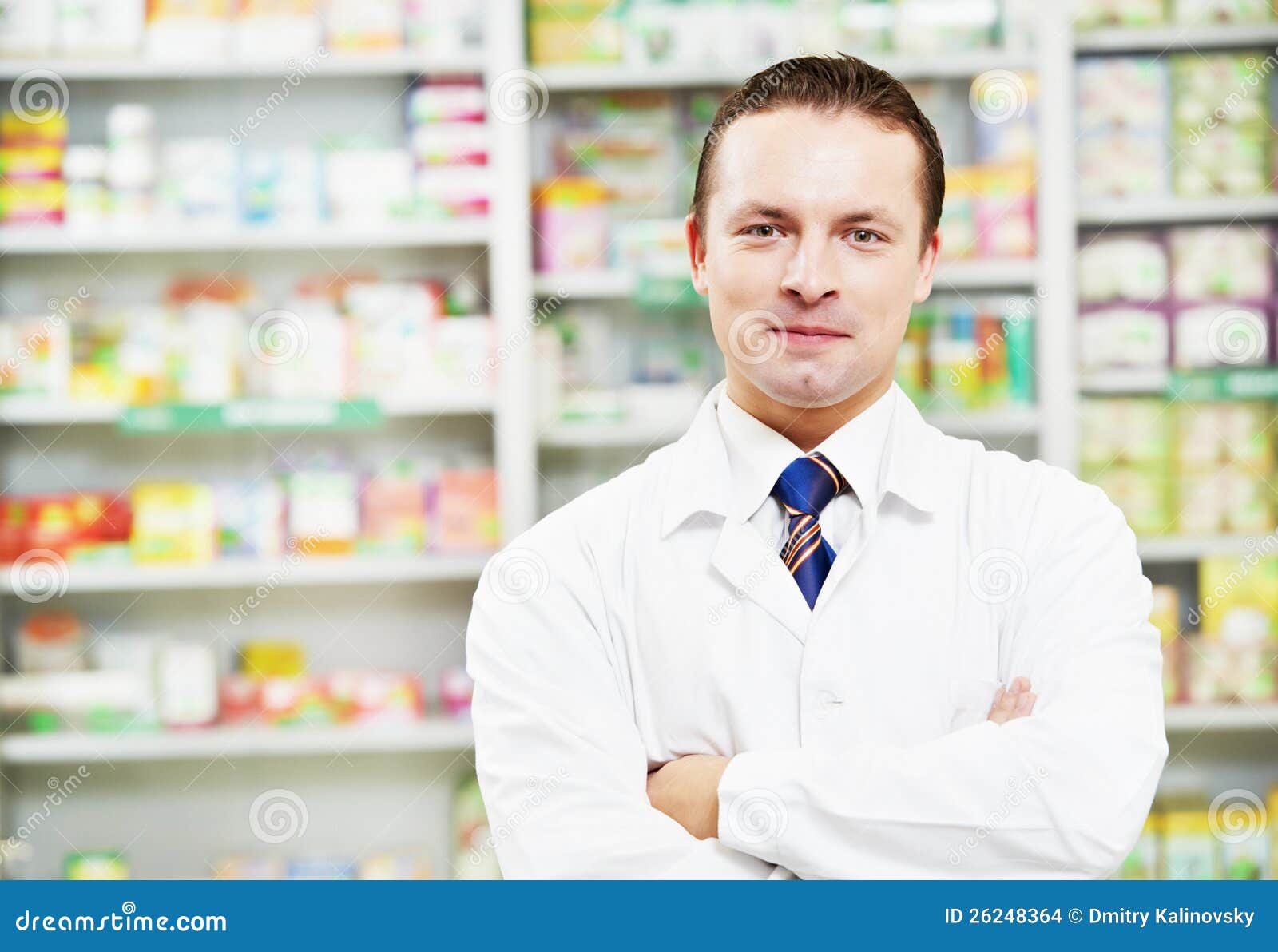 Confident Pharmacy Chemist Man in Drugstore Stock Photo Image of coat