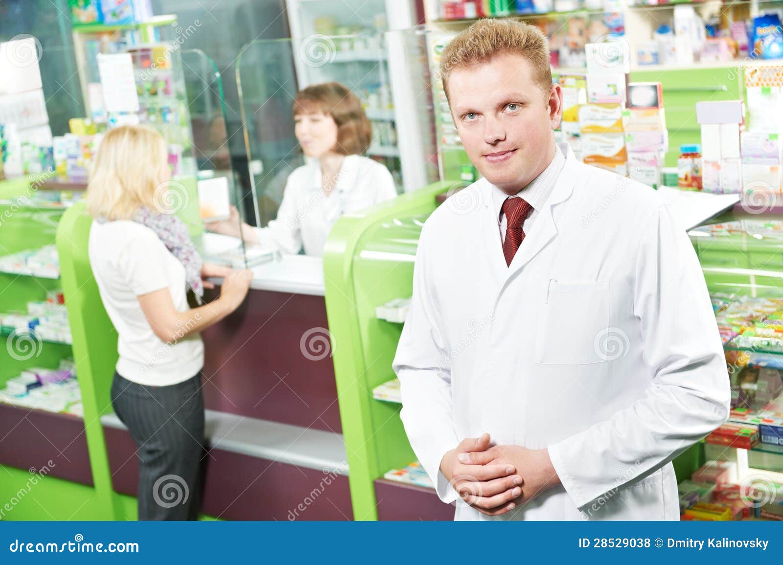 Confident Pharmacy Chemist Man in Drugstore Stock Photo Image of
