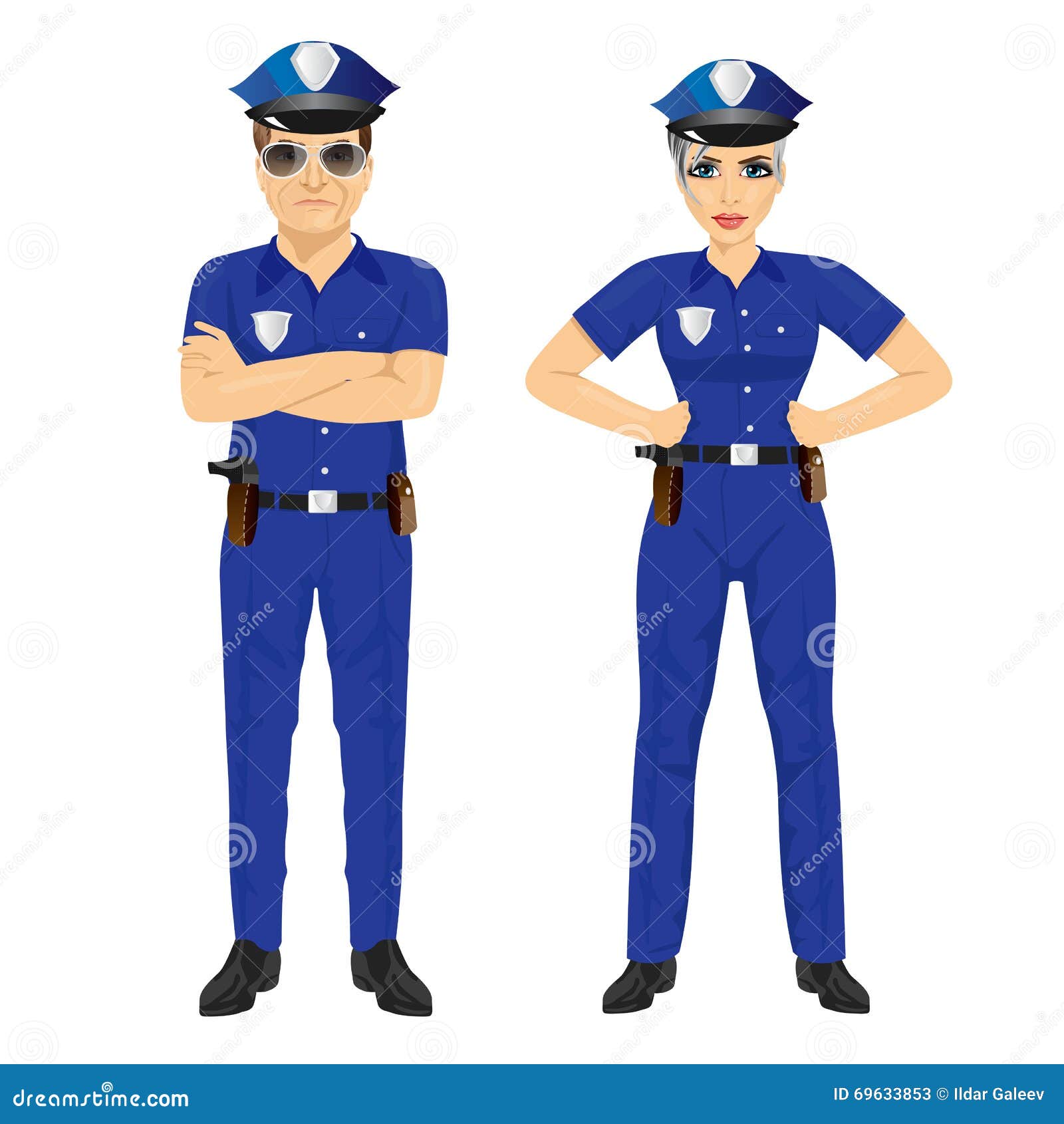 Policewoman constructor or DIY kit. Collection of female police officer  body parts, facial expressions, hairstyles, uniform, clothing and  accessories isolated on white background. Vector illustration. Stock Vector  | Adobe Stock