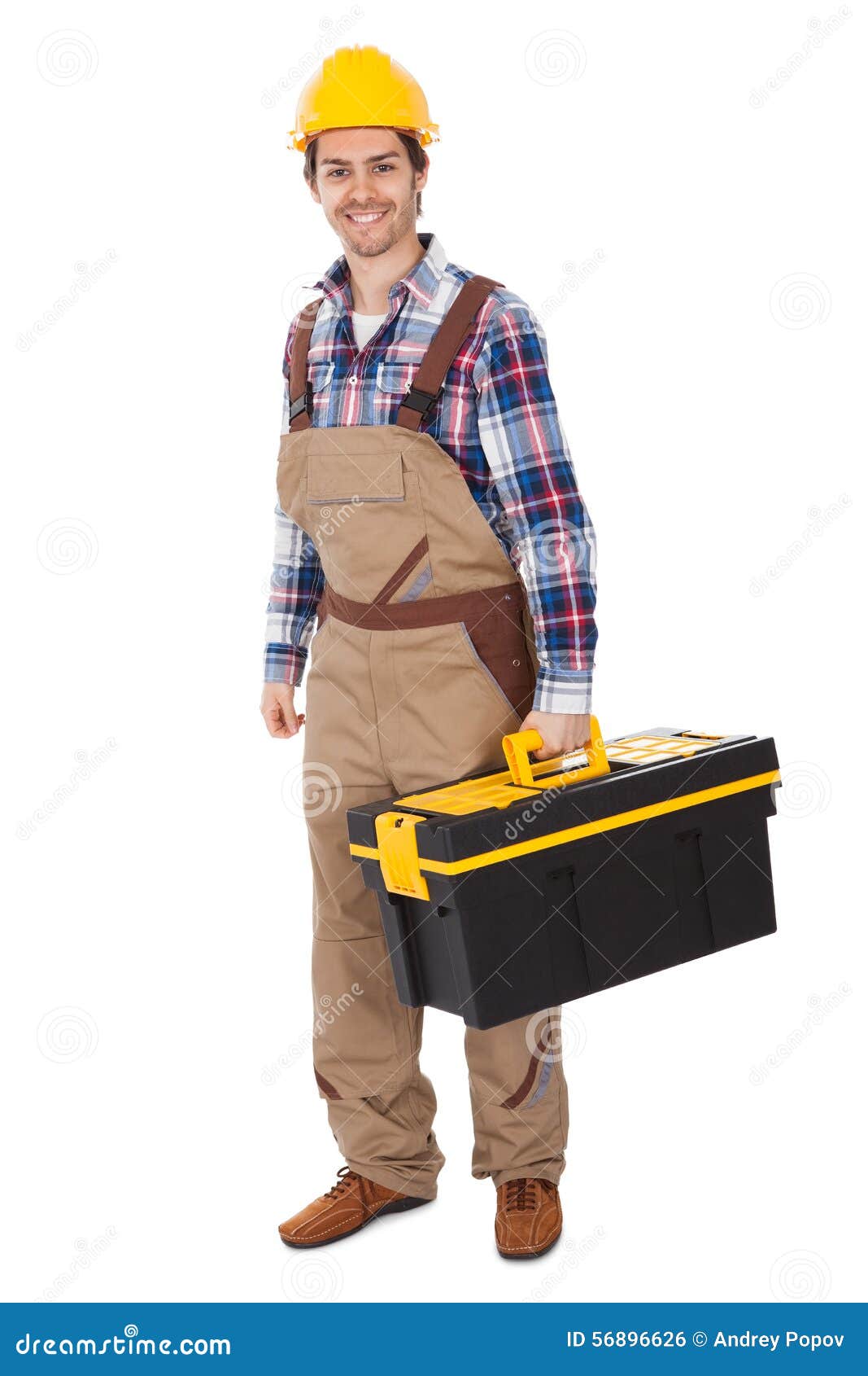 Confident Repairman Wearing Hard Hat Stock Photo - Image of build ...