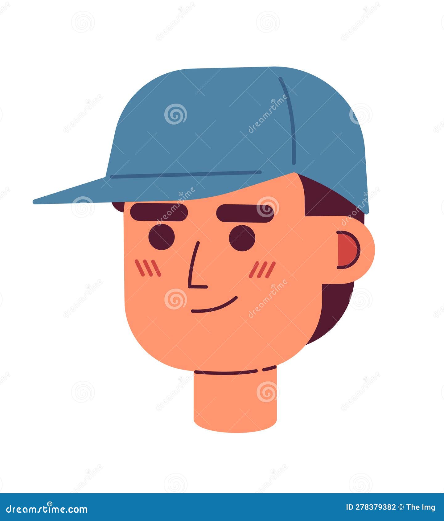 Avatar Icon Of Girl In A Baseball Cap Stock Vector, Royalty-Free