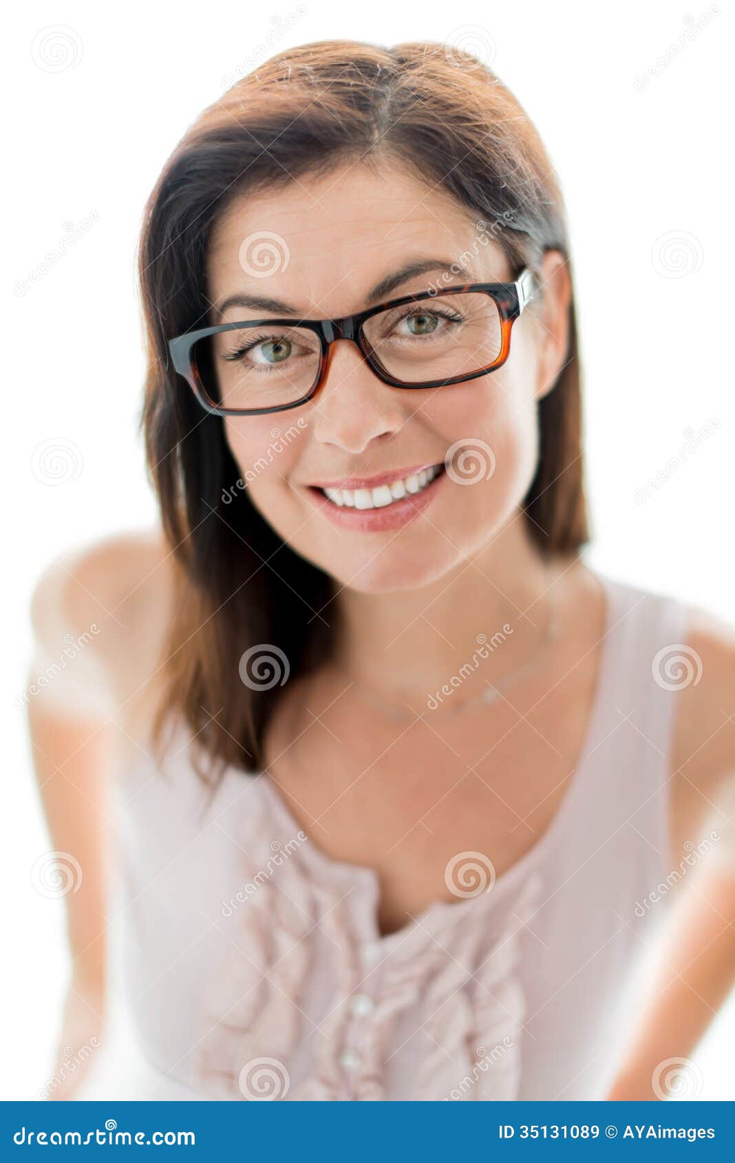 Confident Woman Wearing Stylish Glasses Royalty Free Stock