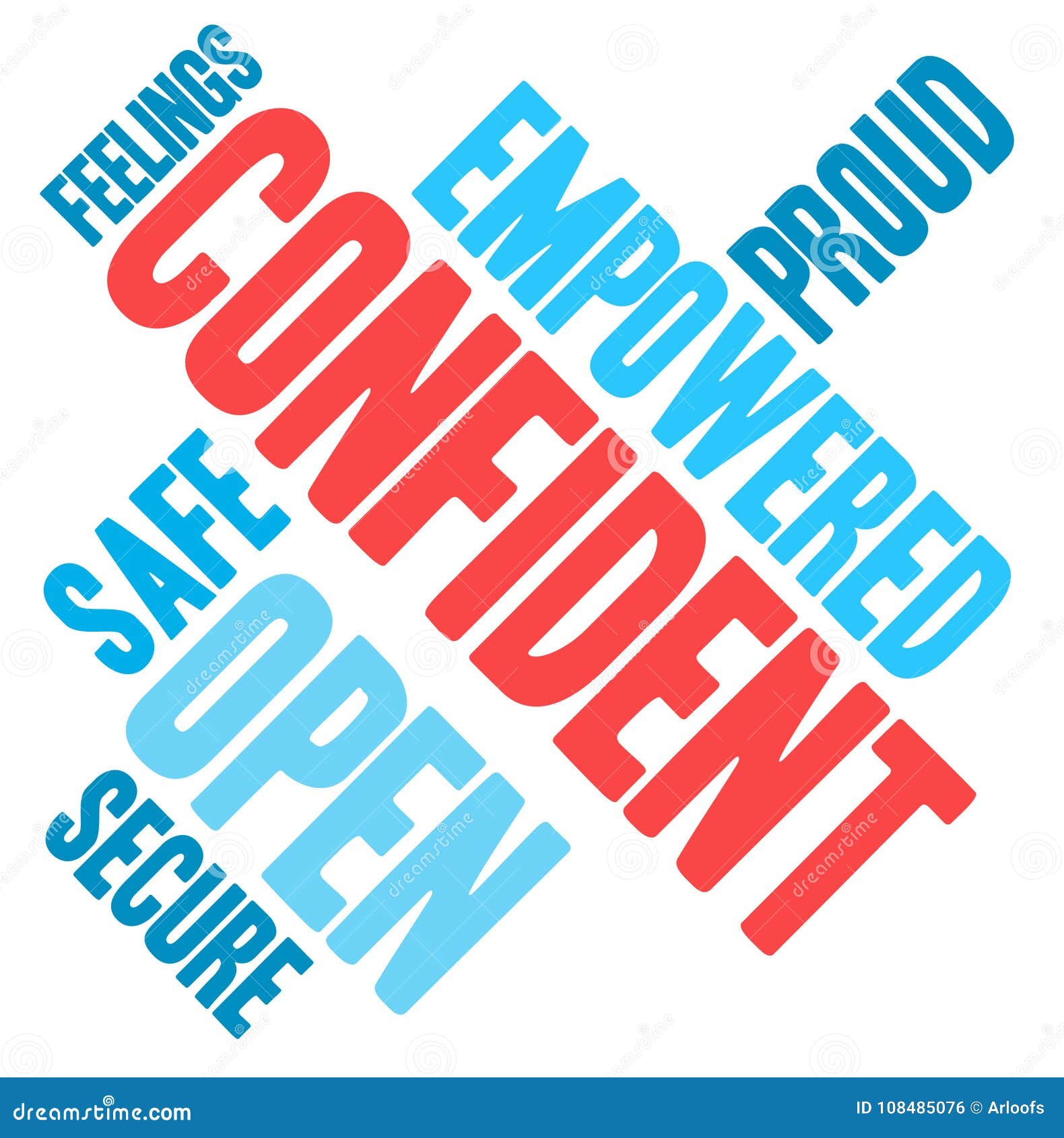Confident Word Cloud stock vector. Illustration of pride 108485076