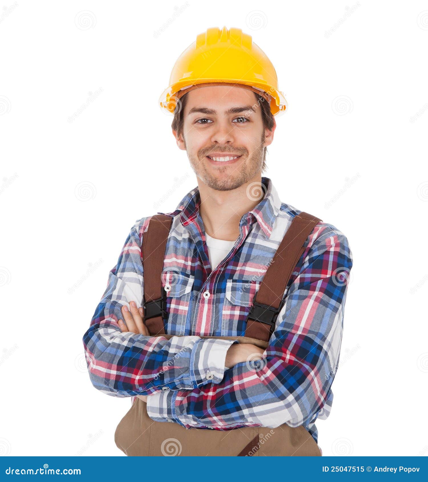 Confident Worker Wearing Hard Hat Stock Image Image of carpenter