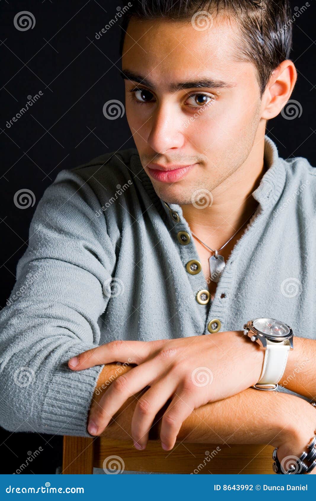 Confident Young Man with Elegant Hand Watch Stock Photo Image of