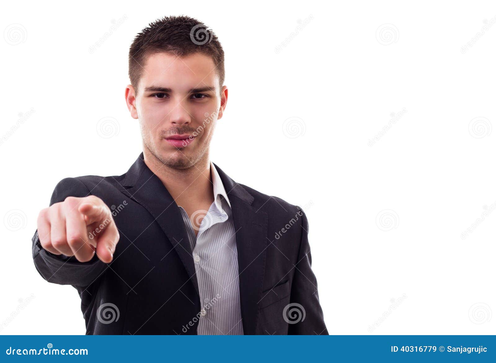 Confident Young Man Pointing a Finger at the Camera Stock Image - Image ...