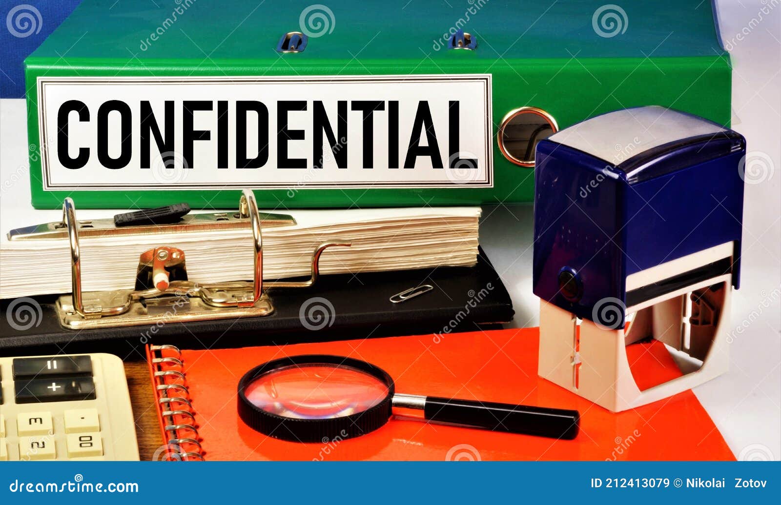 Confidential. the Text Label on the Document Folder Stock Image Image
