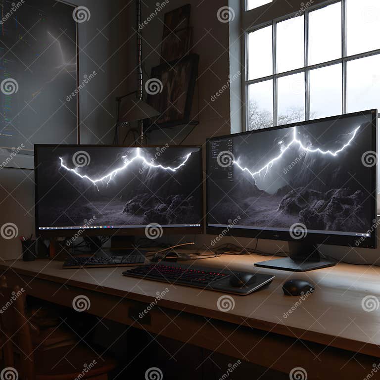 Configuring a Dual-monitor Setup Hyper-realistic Textures Generative AI