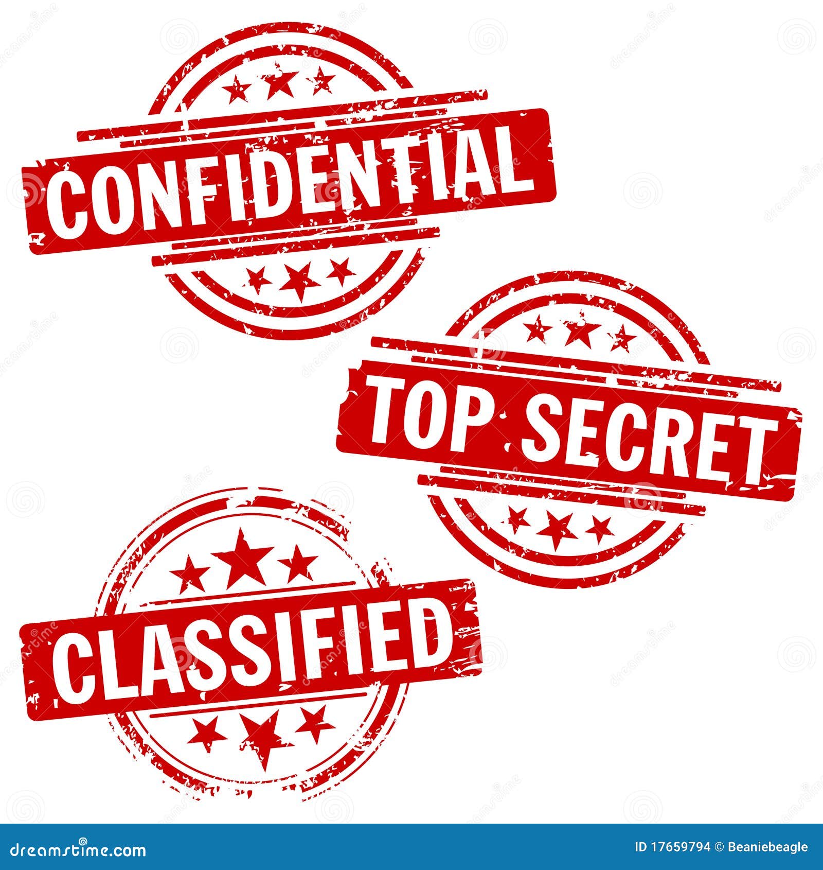 confidential & top secret stamps