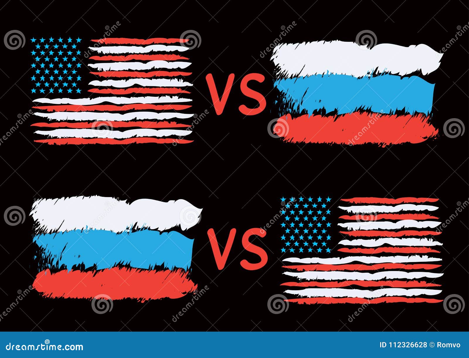 Conflict between USA and Russia Stock Vector - Illustration of american,  rectangular: 112326628