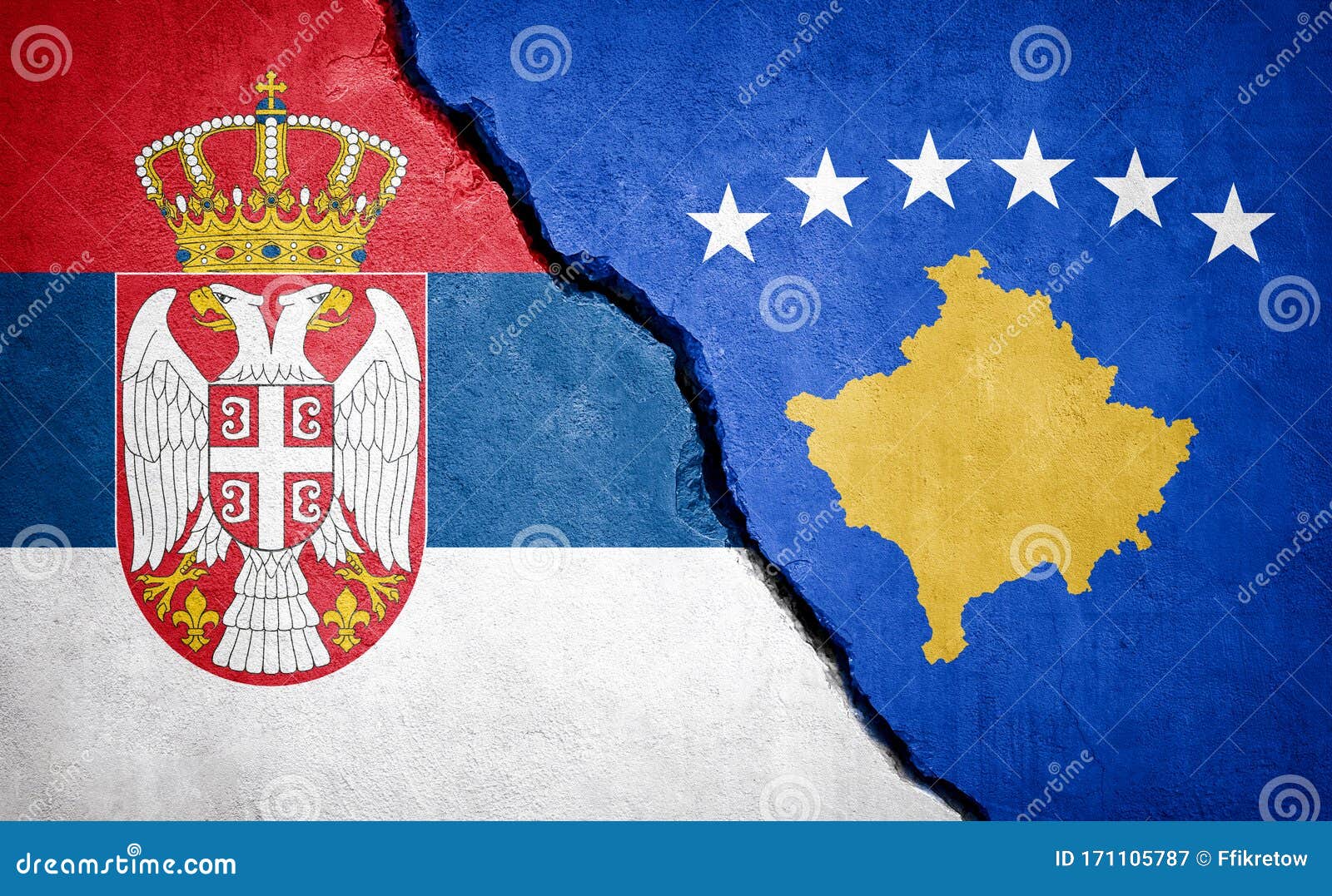 Conflitto Tra Serbia E Kosovo Illustrazione Illustrazione di Stock