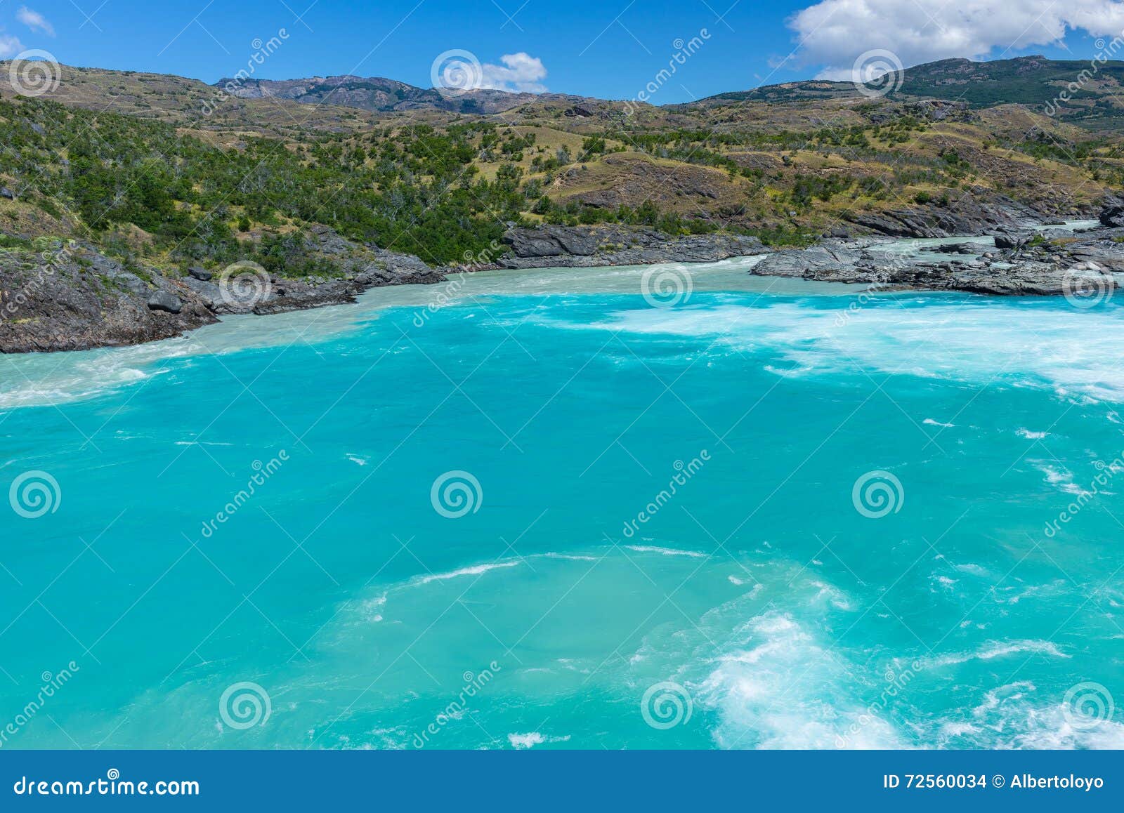 confluence of baker river and neff river, chile