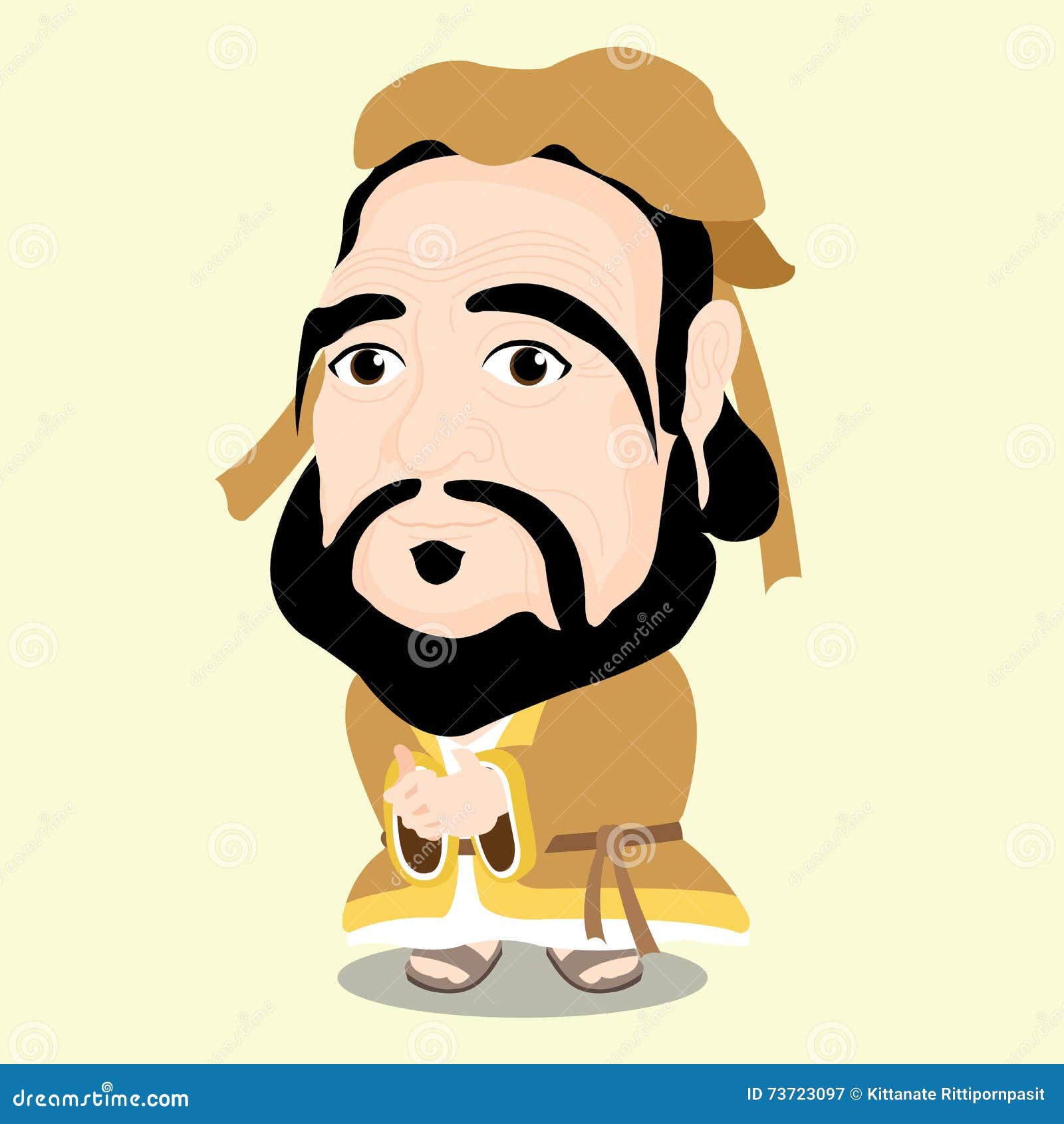 Confucius Character stock vector. Illustration of background - 73723097