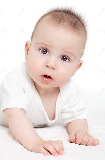 Confused baby stock image. Image of hair, life, laughing - 33288577