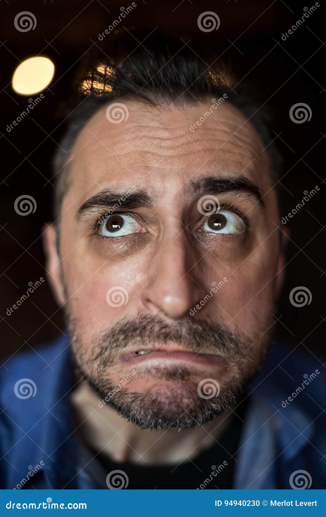 Confused Bearded Man Making a Grimace Stock Photo - Image of fright ...