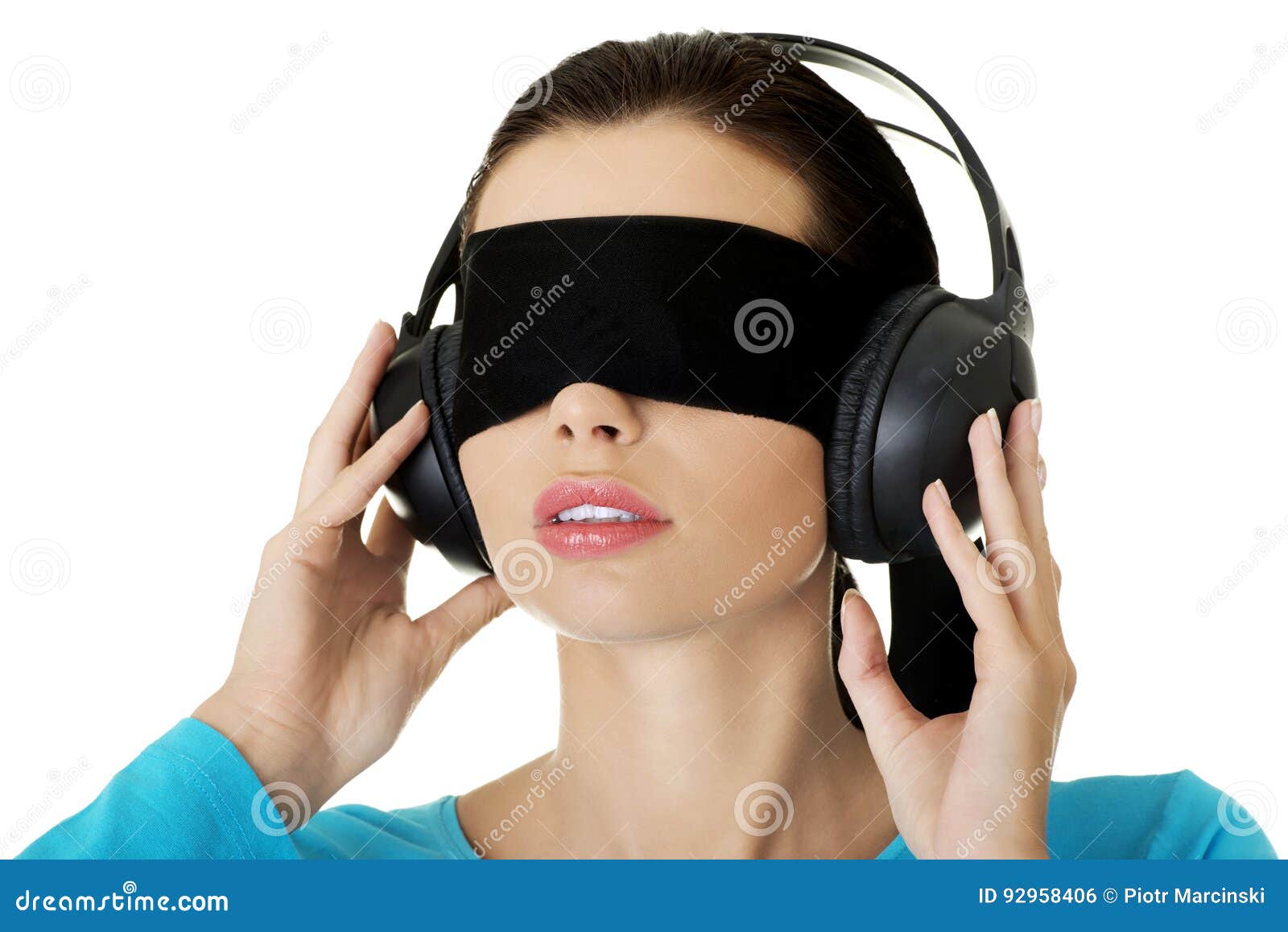 Blindfolded and lost stock photo. Image of problem, female - 67436338