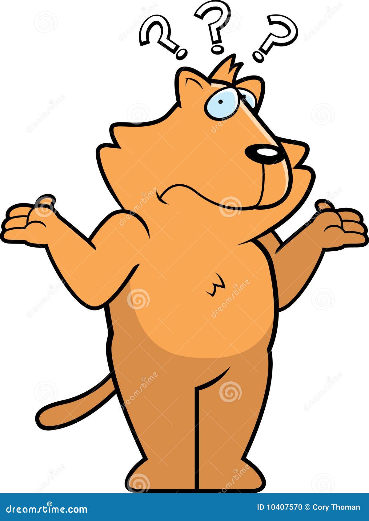 confused cat clipart drawing