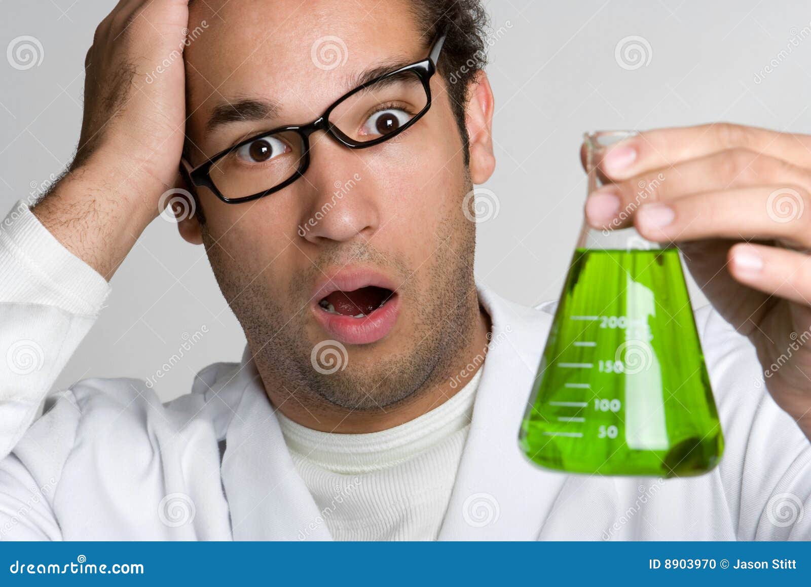 Confused Scientist stock photo. Image of eyeglasses, closeup 8903970