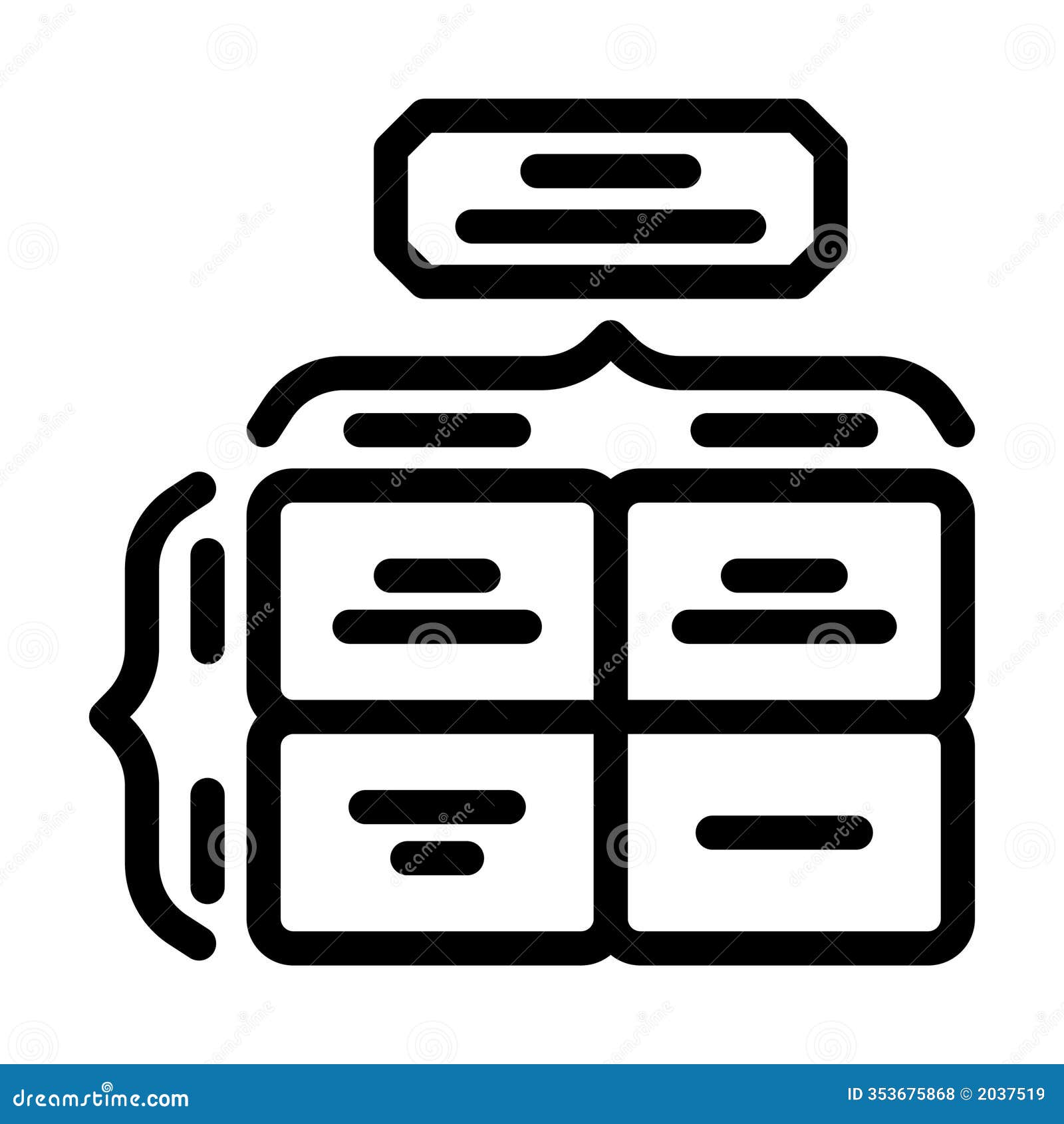 confusion matrix machine learning line icon  