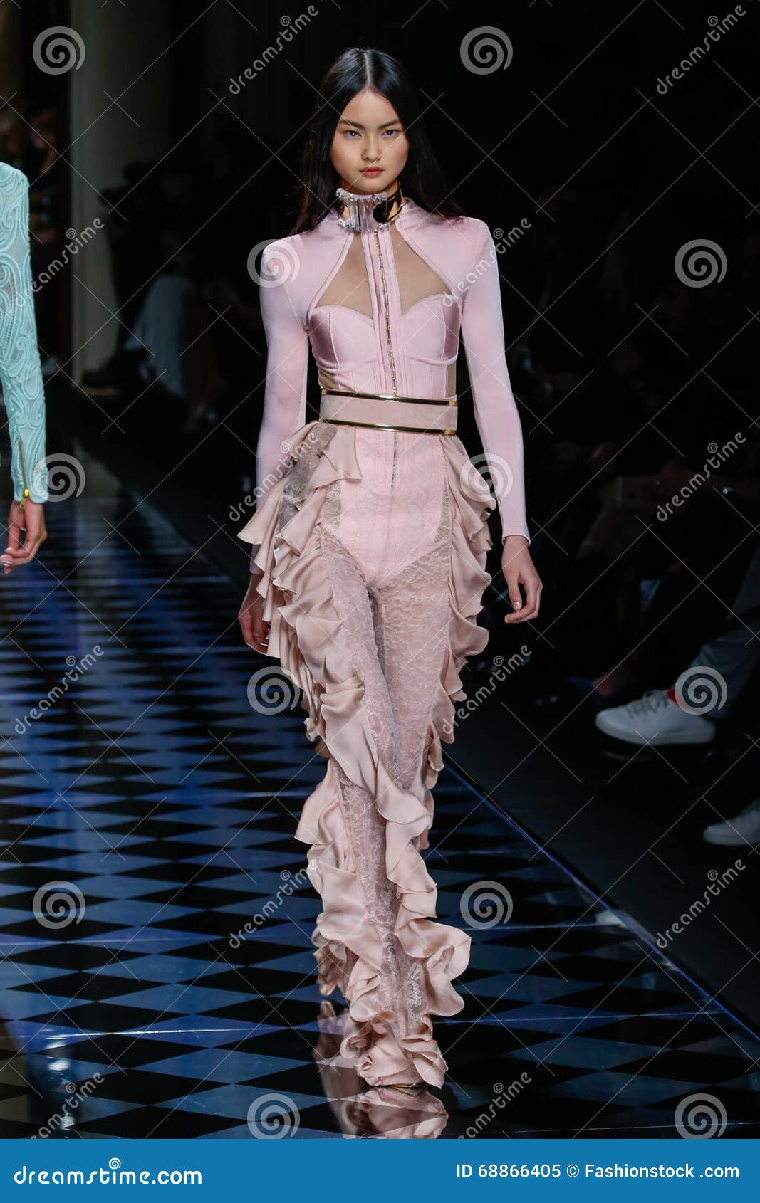 Cong he Walks the Runway during the Balmain Show Editorial Image ...