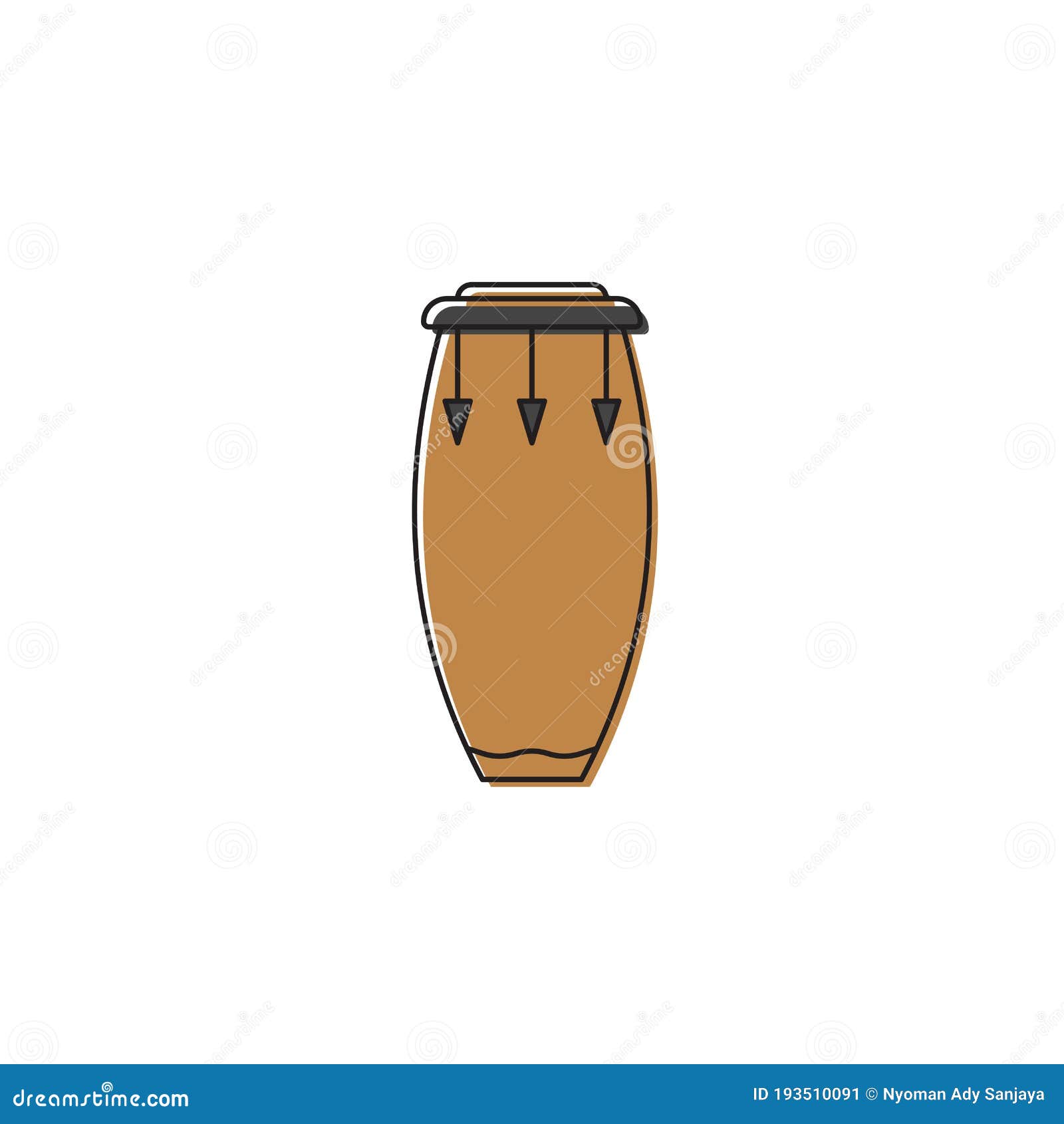 Conga Drum Vector Icon Symbol Isolated on White Background Stock Vector Illustration of salsa
