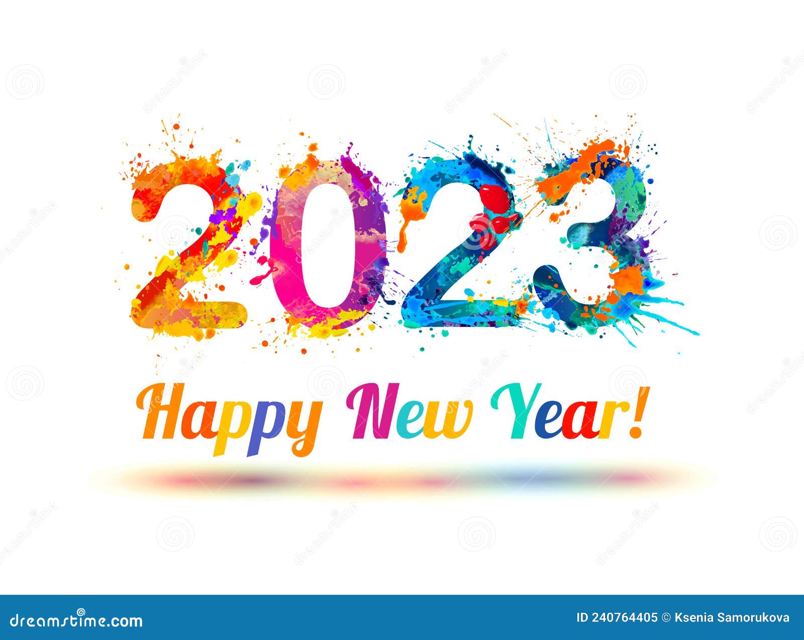 Congratulation Card Happy New Year 2023 Stock Vector Illustration Of Holiday Paint 240764405