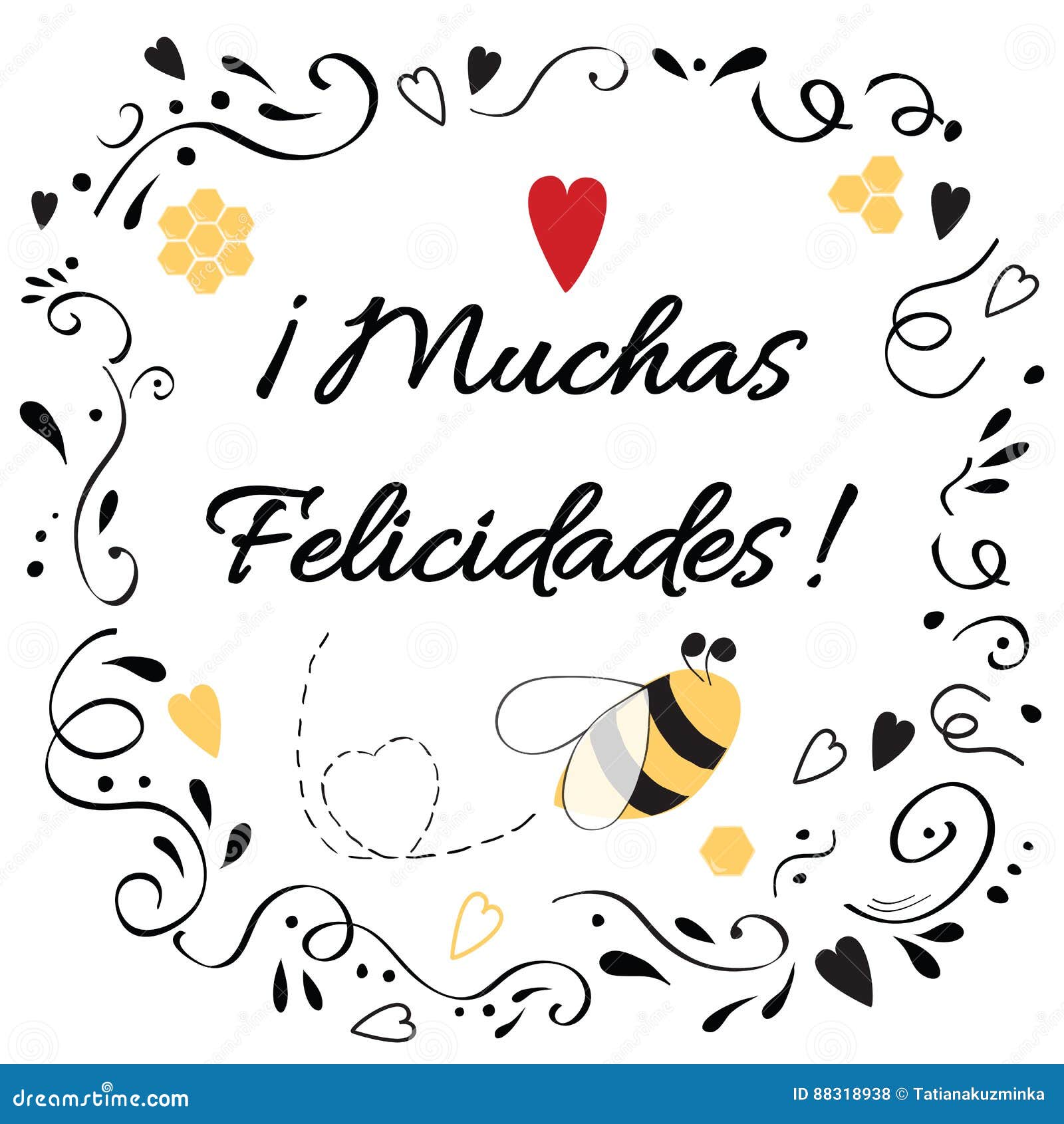 Congratulation Design Element with Text Congratulate Title in Spanish