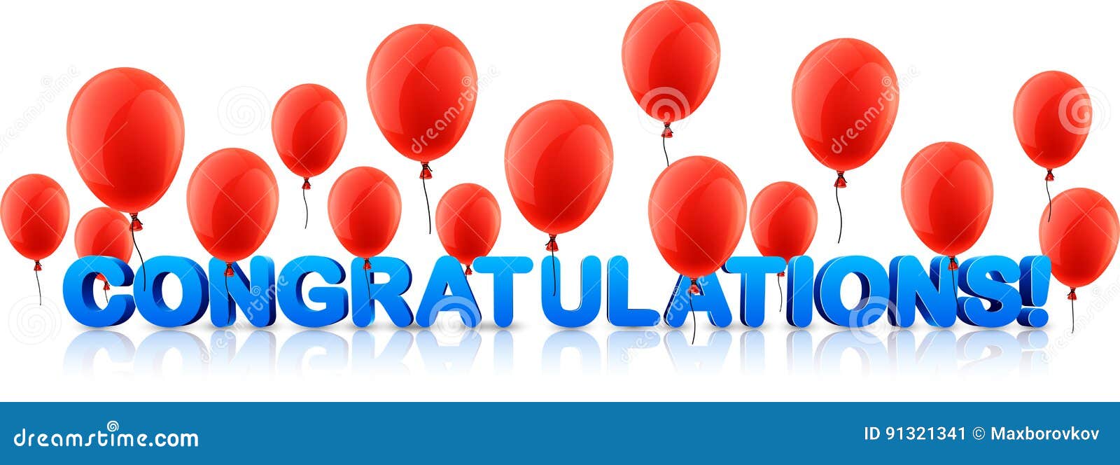 Congratulations Balloons 3d Background Royalty Free Stock Photo