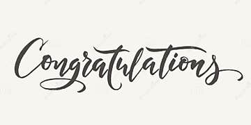 Congratulations Calligraphy. Hand Written Text. Lettering. Calligraphic ...