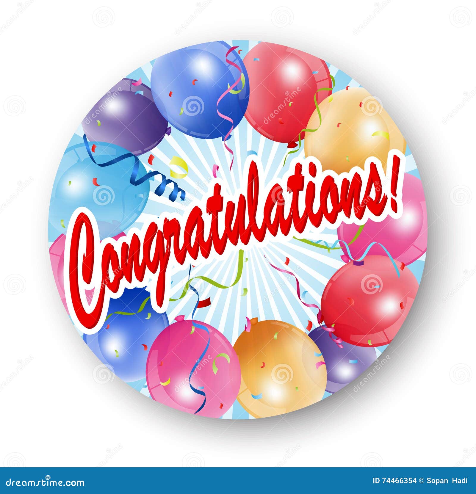 Congratulations Celebration with Balloon Stock Vector Illustration of
