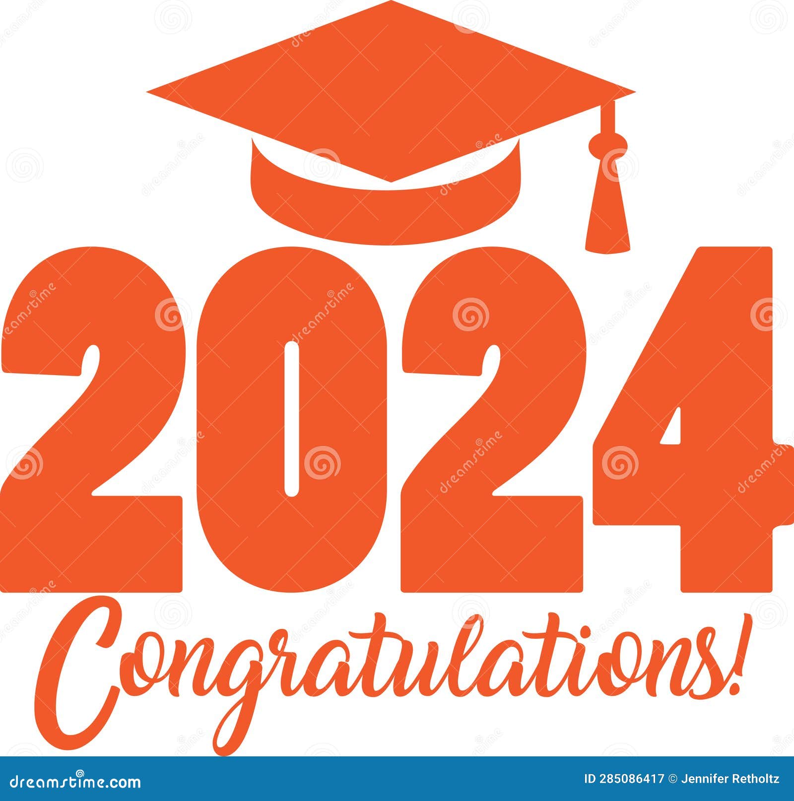 Congratulations Class of 2024 Orange Stock Illustration Illustration