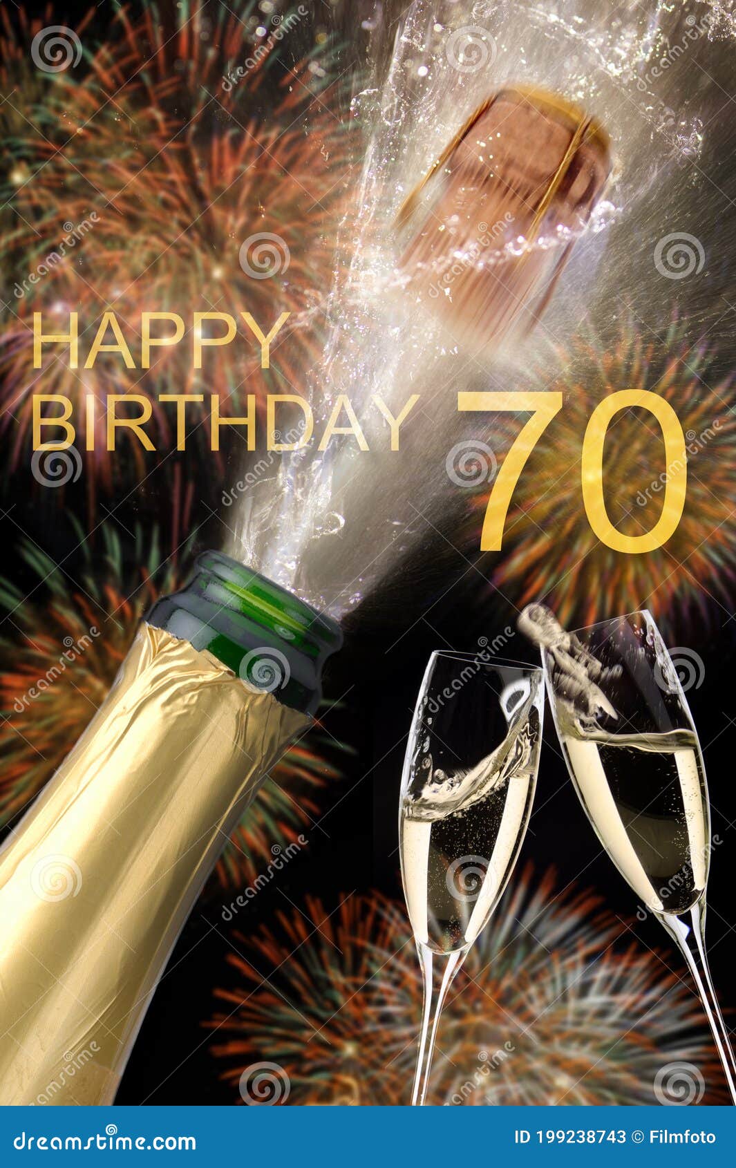 Happy Congratulations To the 70th Birthday Stock Image - Image of ...