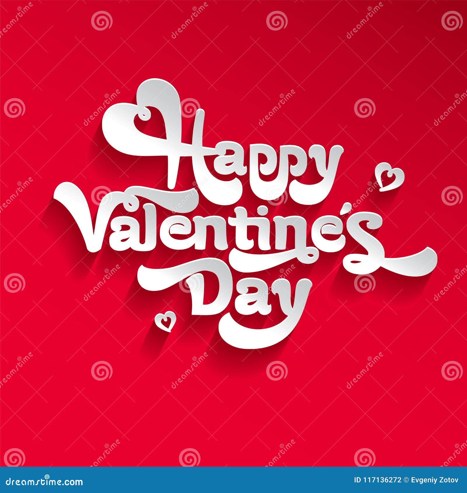 Happy Valentines Day Lettering Logo. on Red Background. Stock ...