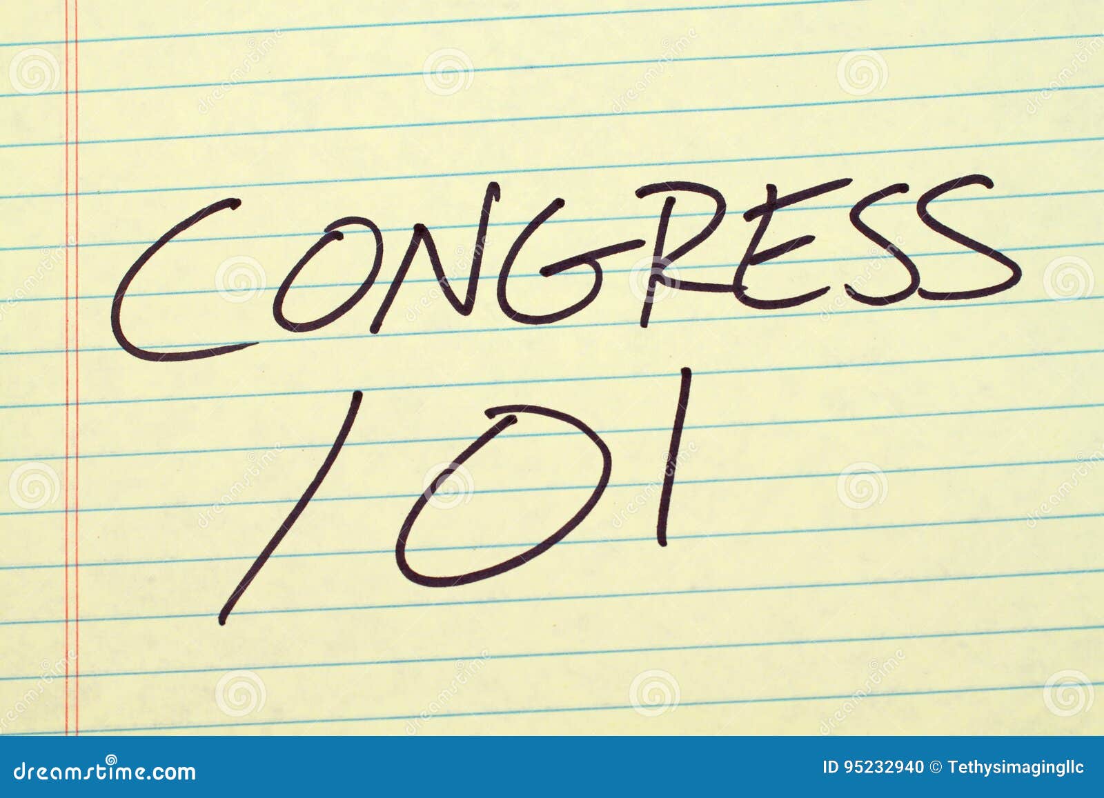 Congress 101 on a Yellow Legal Pad Stock Photo Image of presentation, educational 95232940