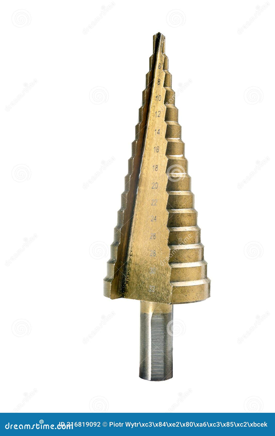 Conical Step Drill Bits Set Isolated On White Background RoyaltyFree